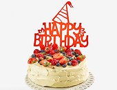 торт "Happy Birthday" - red topper style