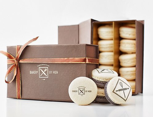Корпоративный Подарочный набор макарунс "De-Luxe" Brown 10 шт.