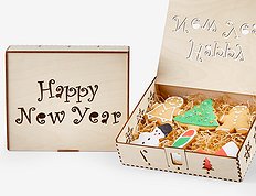Набор новогоднего печенья "Wood Box " 