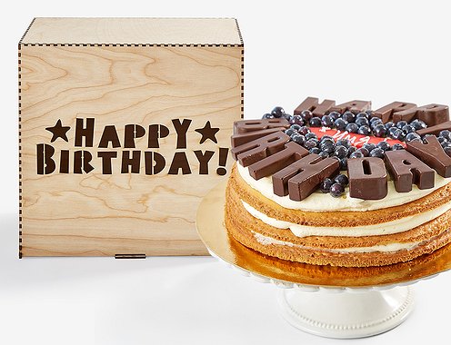 "Happy Birthday" торт - Wood Box