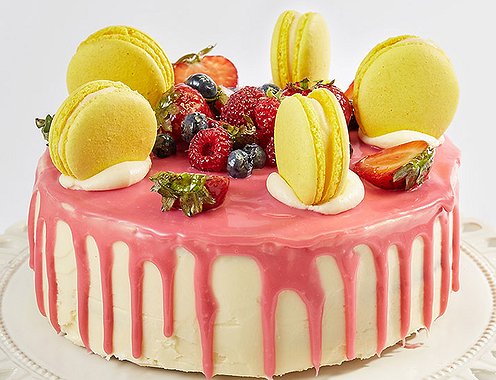 Торт "Macaroons & Berries" - Electric Pink Style - 1,7 kg